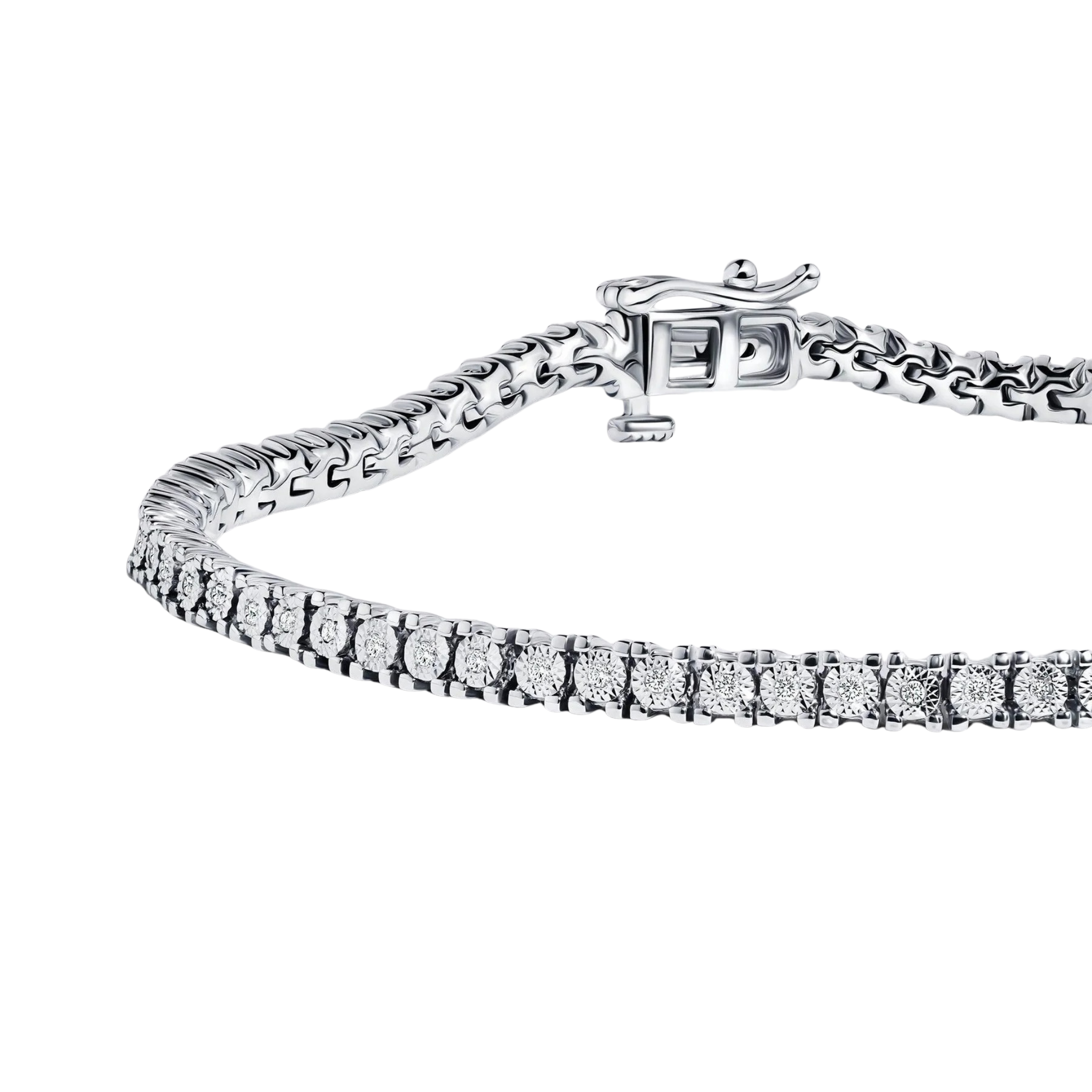 0.261ct TDW Diamond Tennis Bracelet in Sterling Silver