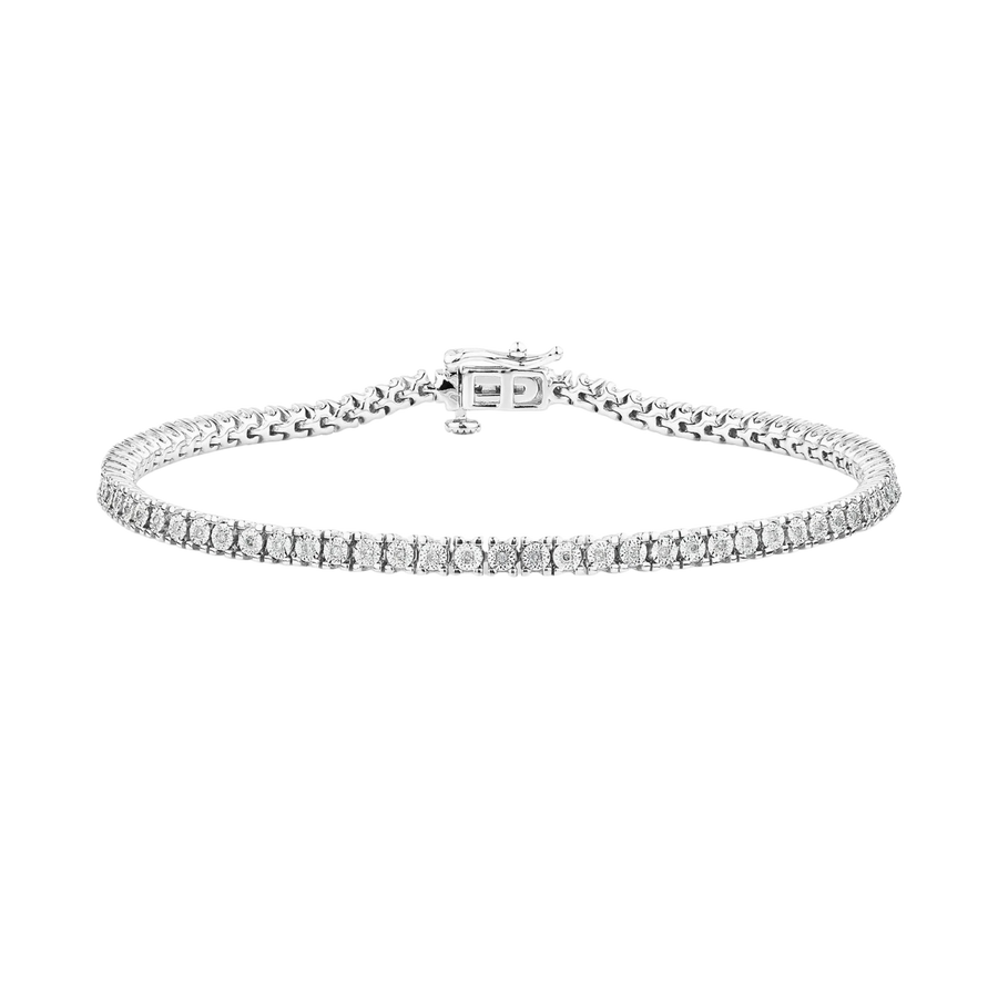0.261ct TDW Diamond Tennis Bracelet in Sterling Silver