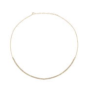 1.00ct TW Lab Grown Half Diamond Tennis Necklace in 9ct Yellow Gold