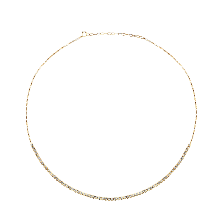 1.00ct TW Lab Grown Half Diamond Tennis Necklace in 9ct Yellow Gold