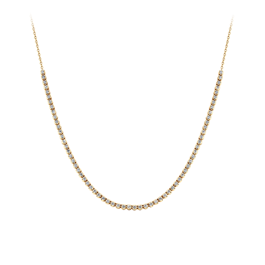 1.00ct TW Lab Grown Half Diamond Tennis Necklace in 9ct Yellow Gold