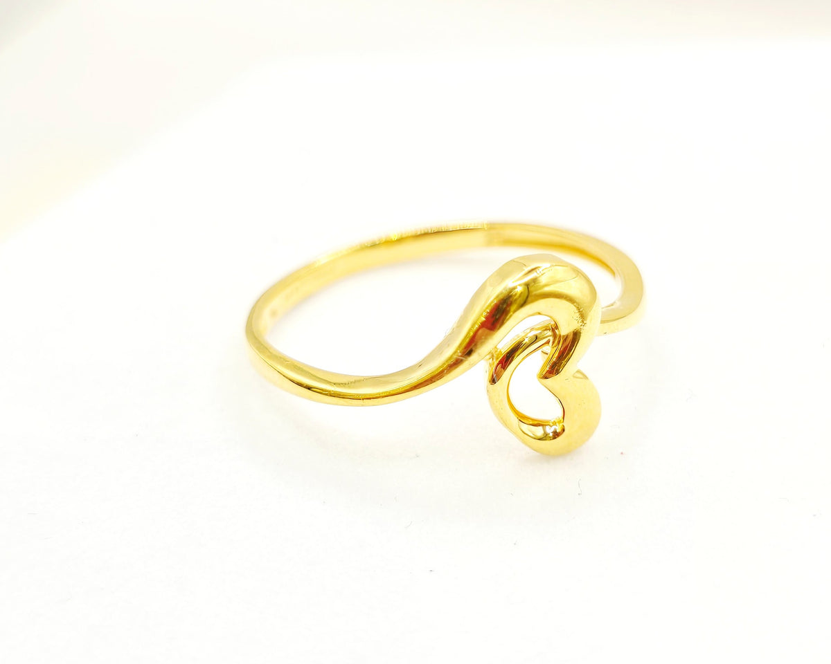 Swirled Open Heart Gold Ring