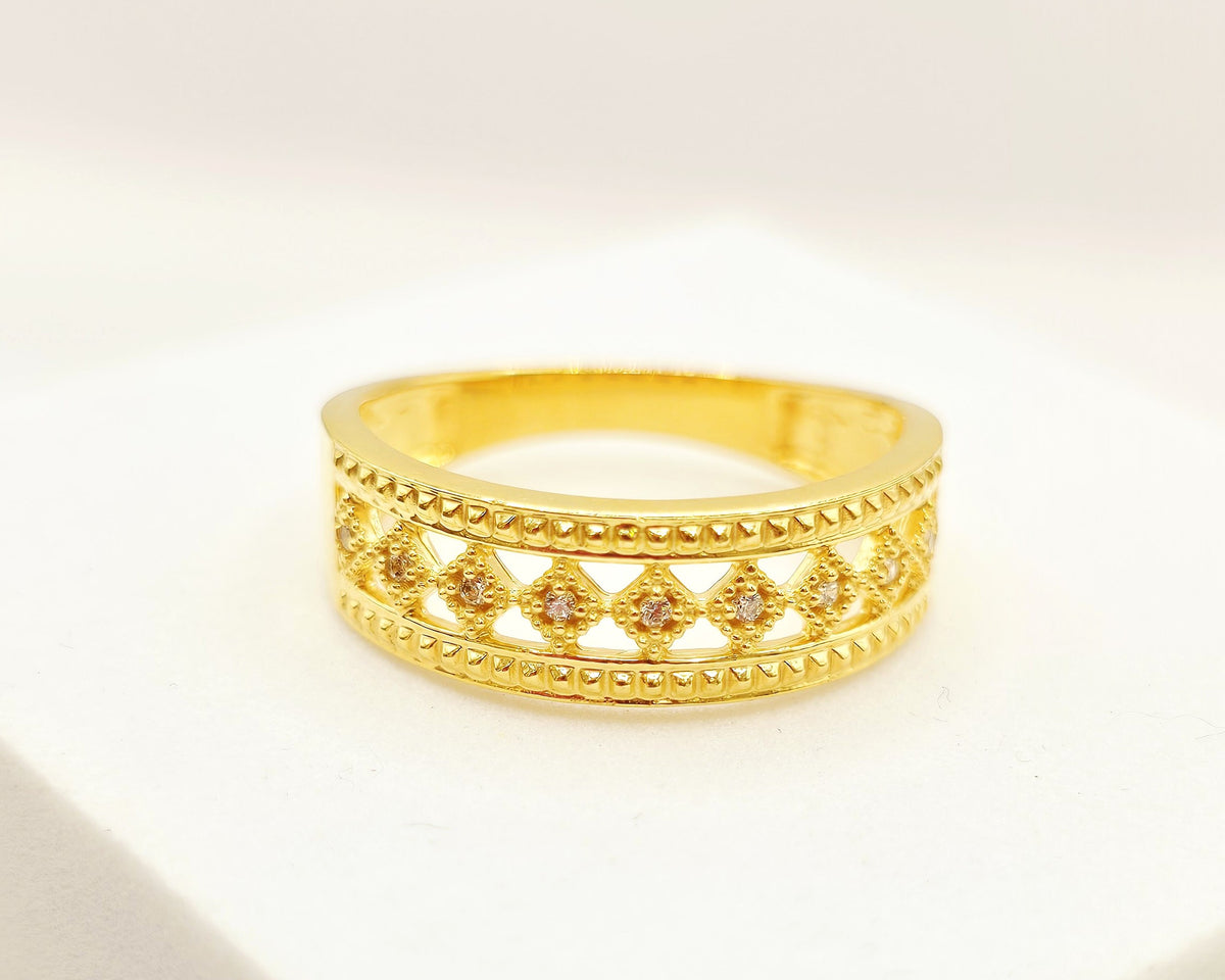 Geometric Gold Ring