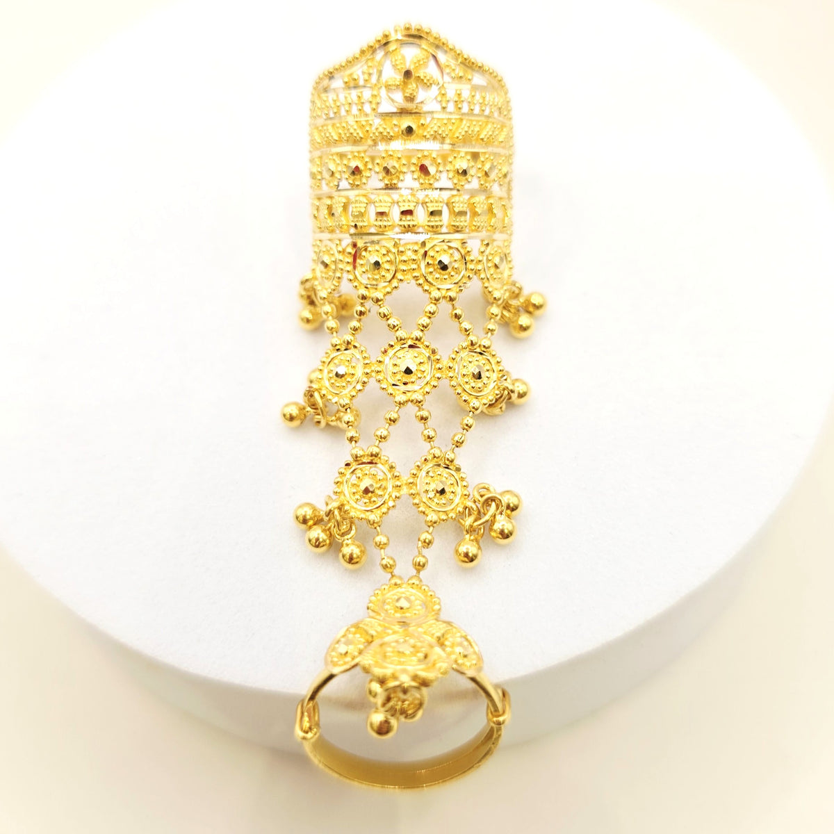 Dangle Finger Armor Gold Ring
