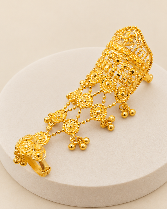Dangle Finger Armor Gold Ring