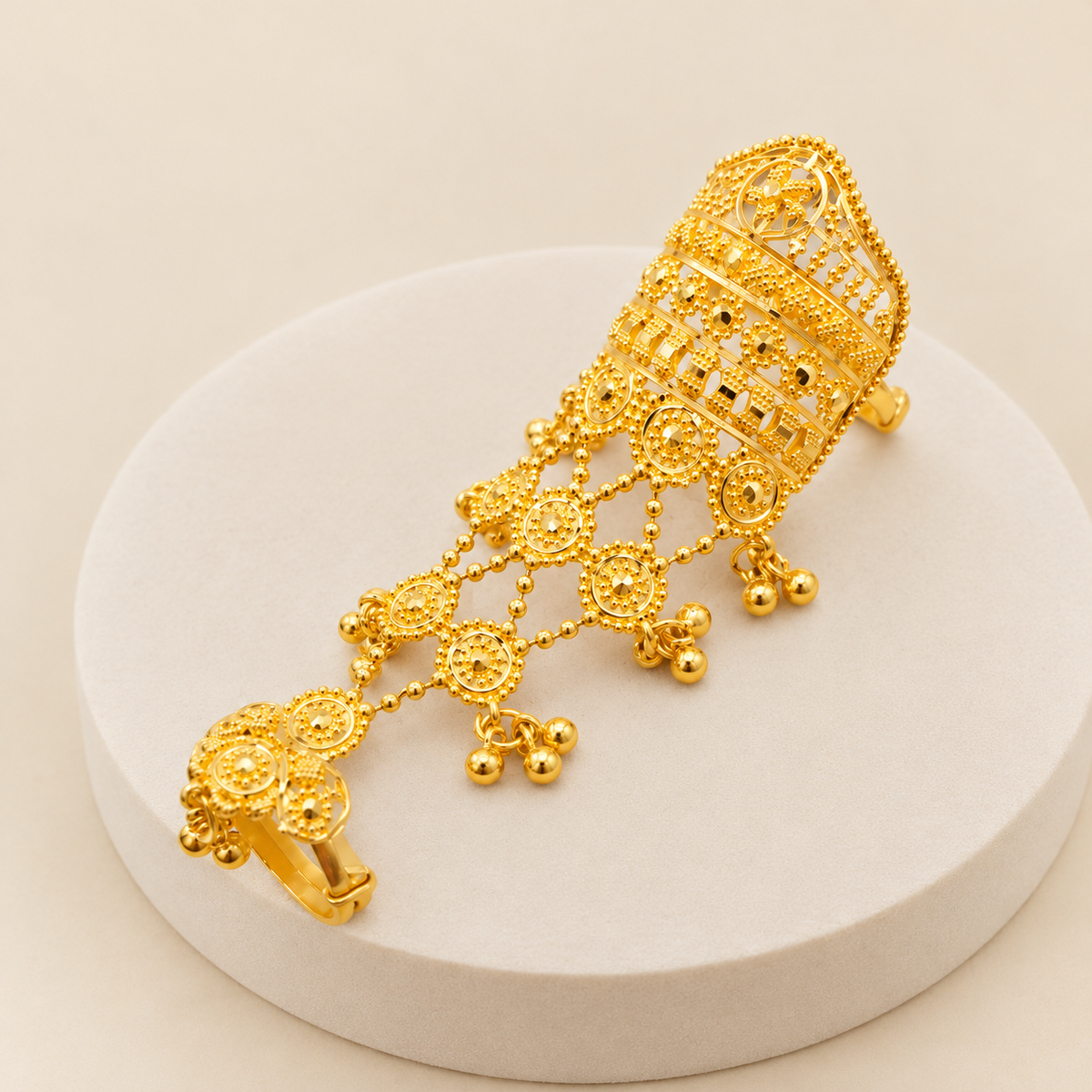 Dangle Finger Armor Gold Ring