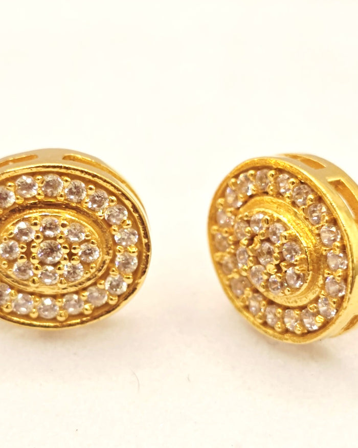Oval Pave Halo Studs