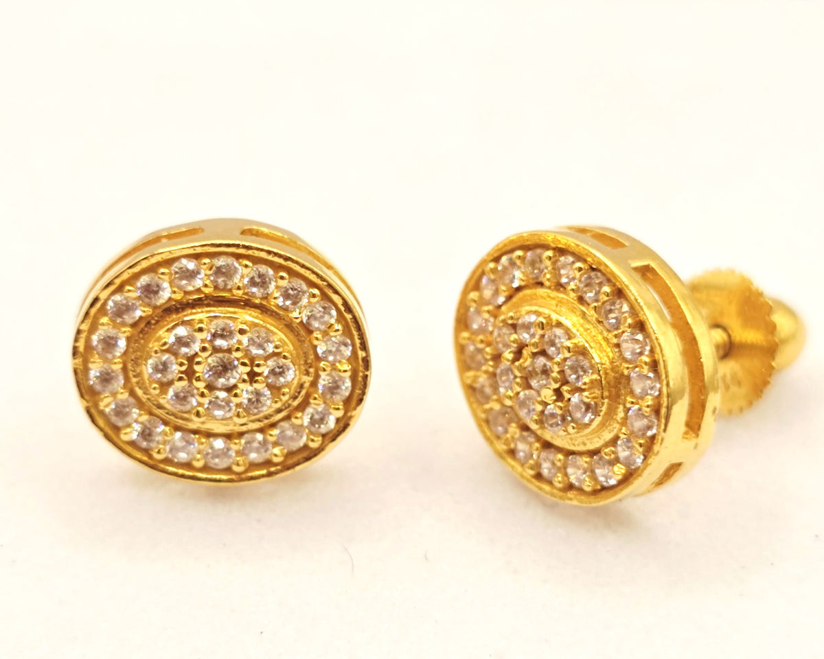 Oval Pave Halo Studs