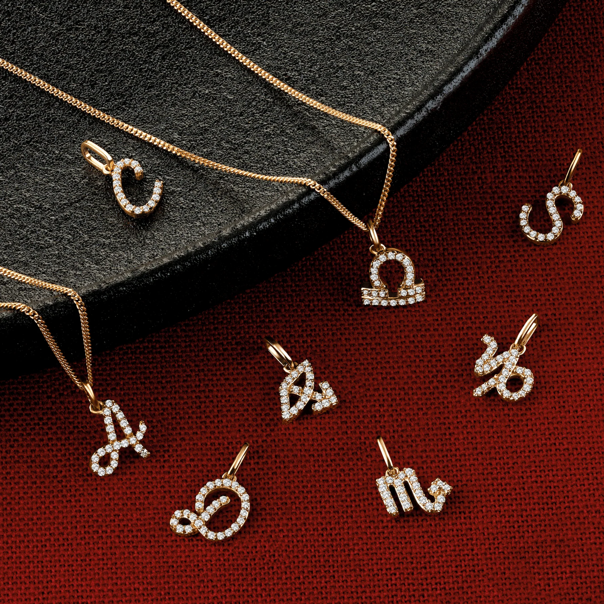 9ct Yellow Gold Initial Pendant Diamond Necklace TGW 0.071