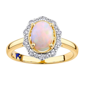 Bluebird™ Solid Opal & Diamond Ring in 9ct Yellow Gold