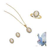 Bluebird™ Solid Opal & Diamond Ring in 9ct Yellow Gold