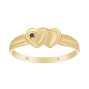 Children's Heart Polished Sapphire Ring in 9ct Yellow Gold