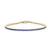 Created Sapphire Tennis Bracelet in 9ct Yellow Gold