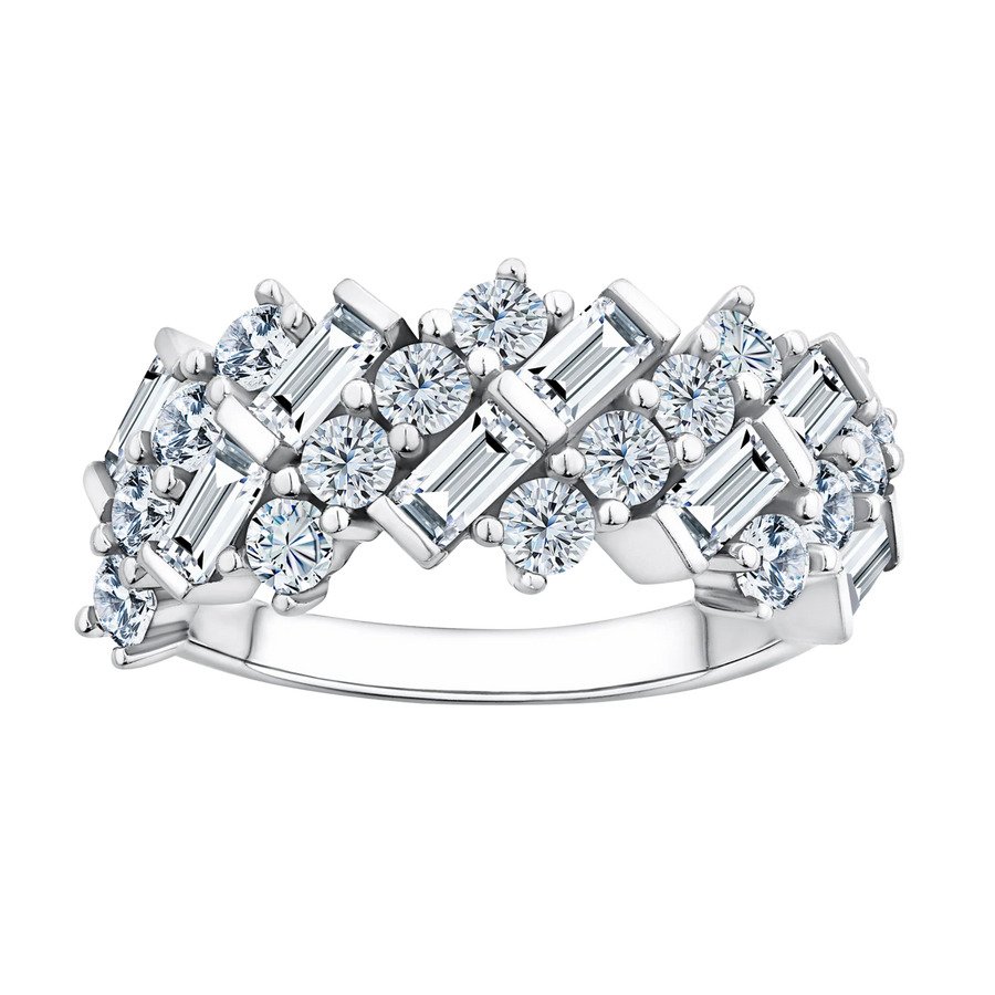 Cubic Zirconia Cluster Ring in Sterling Silver