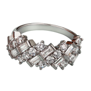 Cubic Zirconia Cluster Ring in Sterling Silver