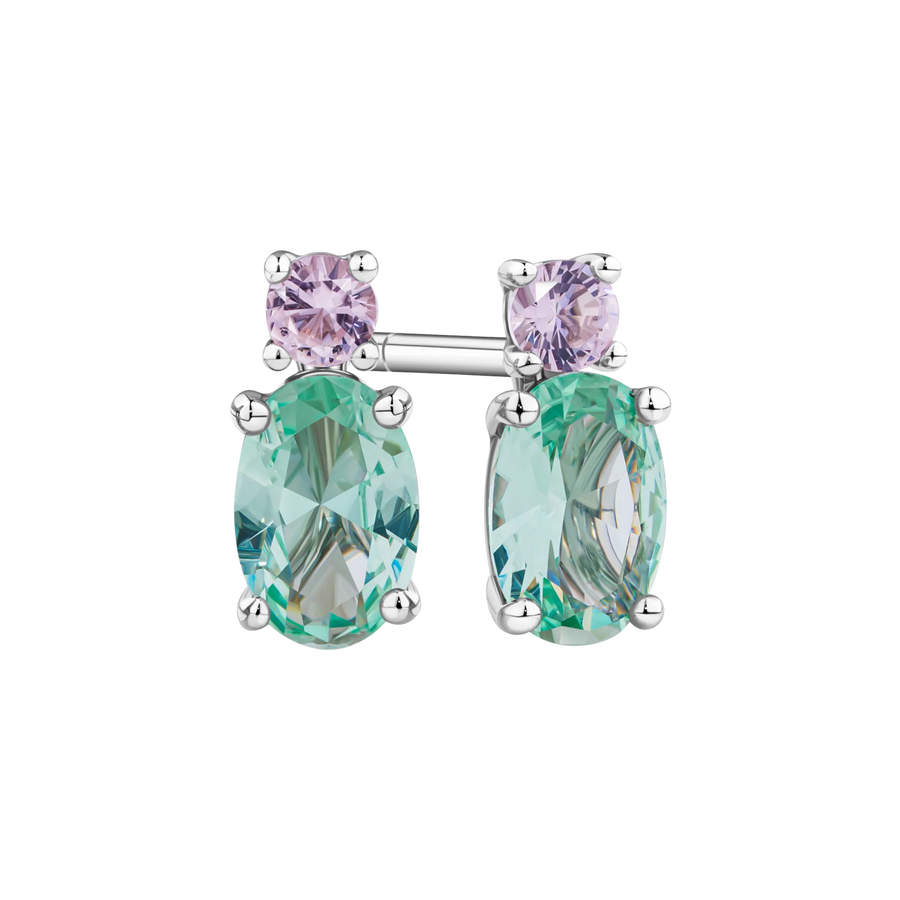 Cubic Zirconia Earrings in Sterling Silver Rhodium Plate