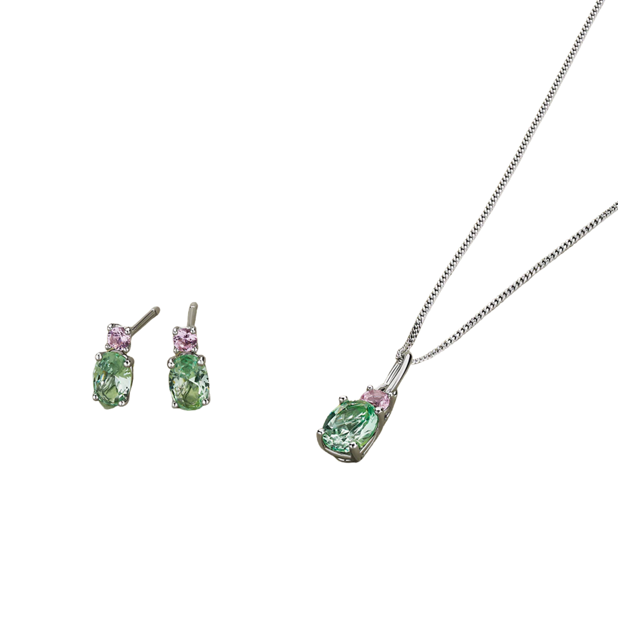 Cubic Zirconia Pendant in Sterling Silver Rhodium Plate