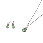 Cubic Zirconia Pendant in Sterling Silver Rhodium Plate