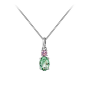 Cubic Zirconia Pendant in Sterling Silver Rhodium Plate