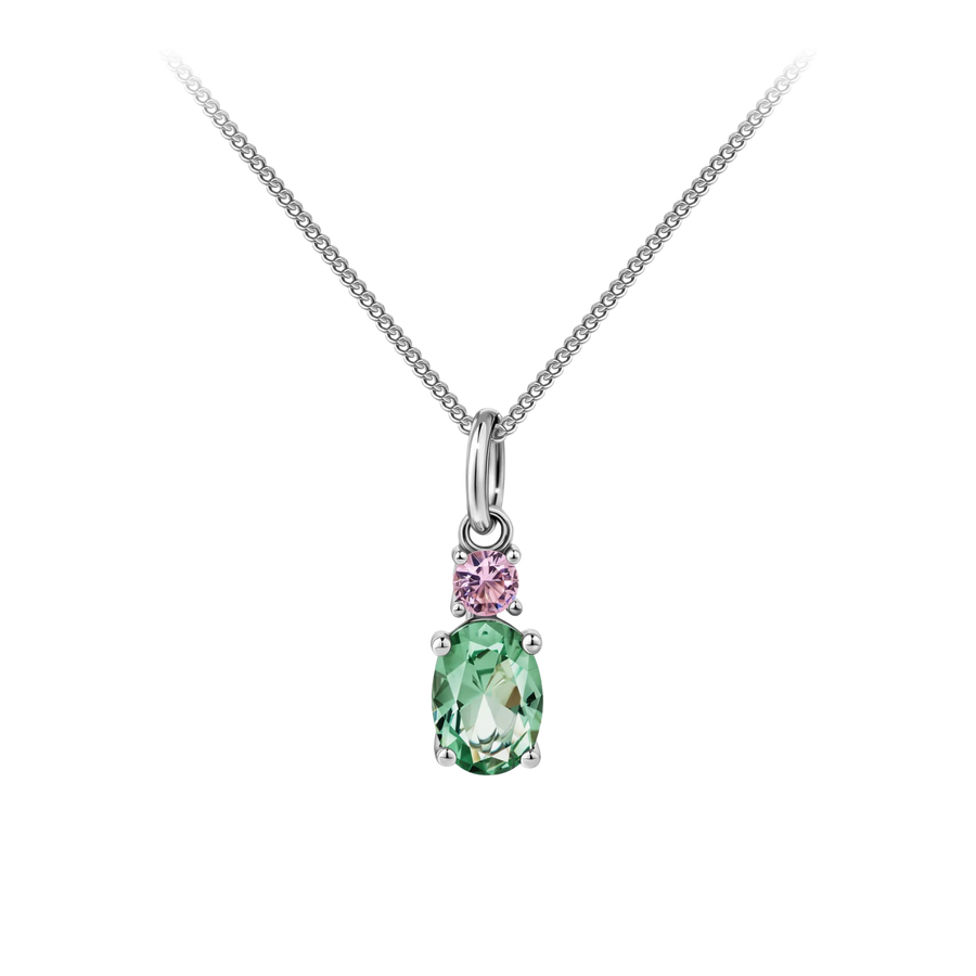 Cubic Zirconia Pendant in Sterling Silver Rhodium Plate