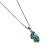 Cubic Zirconia Scattered Pendant in Sterling Silver Rhodium Plate