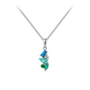 Cubic Zirconia Scattered Pendant in Sterling Silver Rhodium Plate