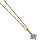 Diamond Star Pave Set Pendant in 9ct Yellow Gold