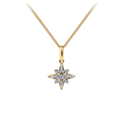 Diamond Star Pave Set Pendant in 9ct Yellow Gold