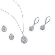 Everlasting 0.50ct TW Lab Grown Diamond Pear Cut Double Halo Earrings in 9ct White Gold