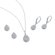 Everlasting 0.50ct TW Lab Grown Diamond Pear Cut Double Halo Pendant in 9ct White Gold