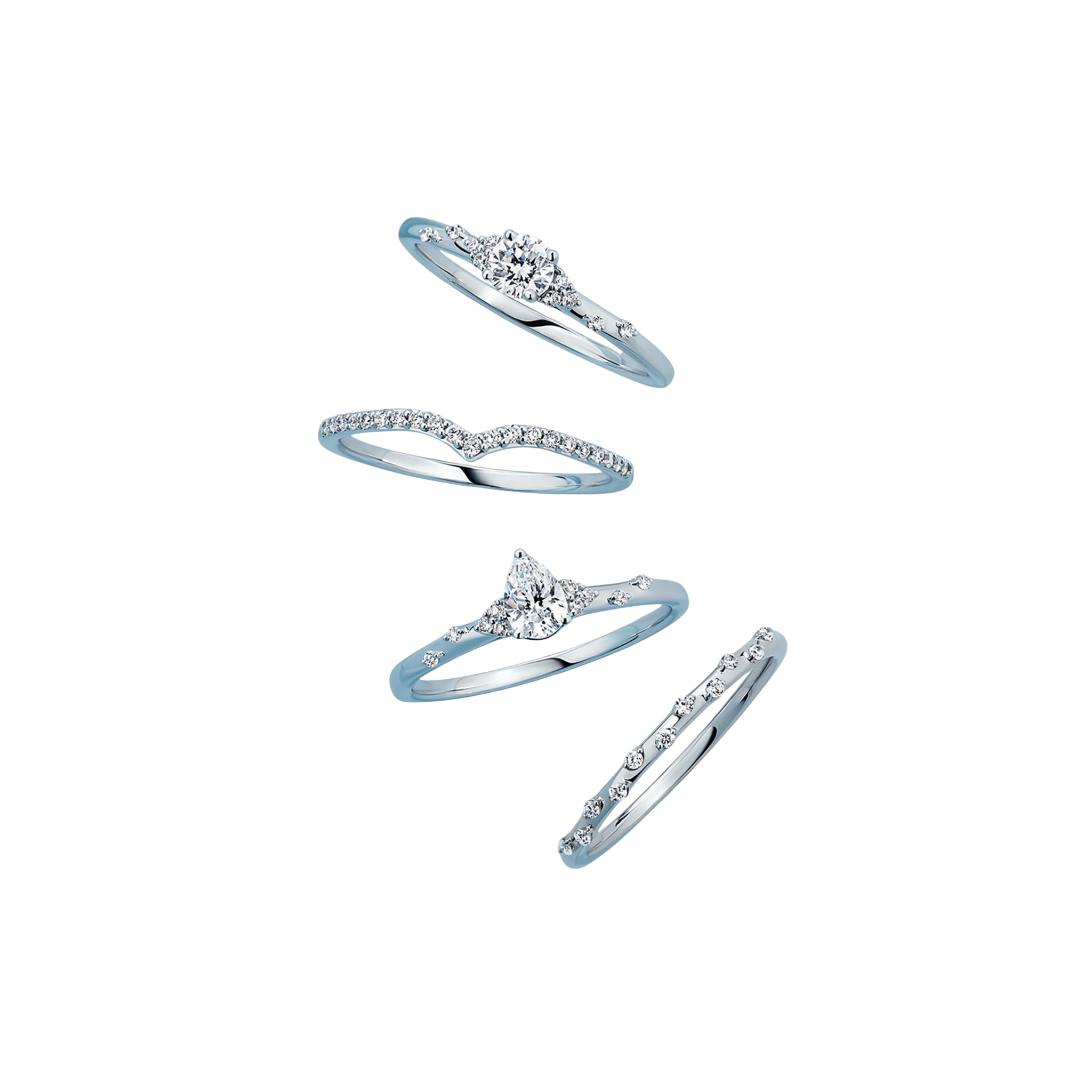 Everlasting Promise 0.12ct TW Lab Grown Diamond Chevron Ring in 9ct White Gold