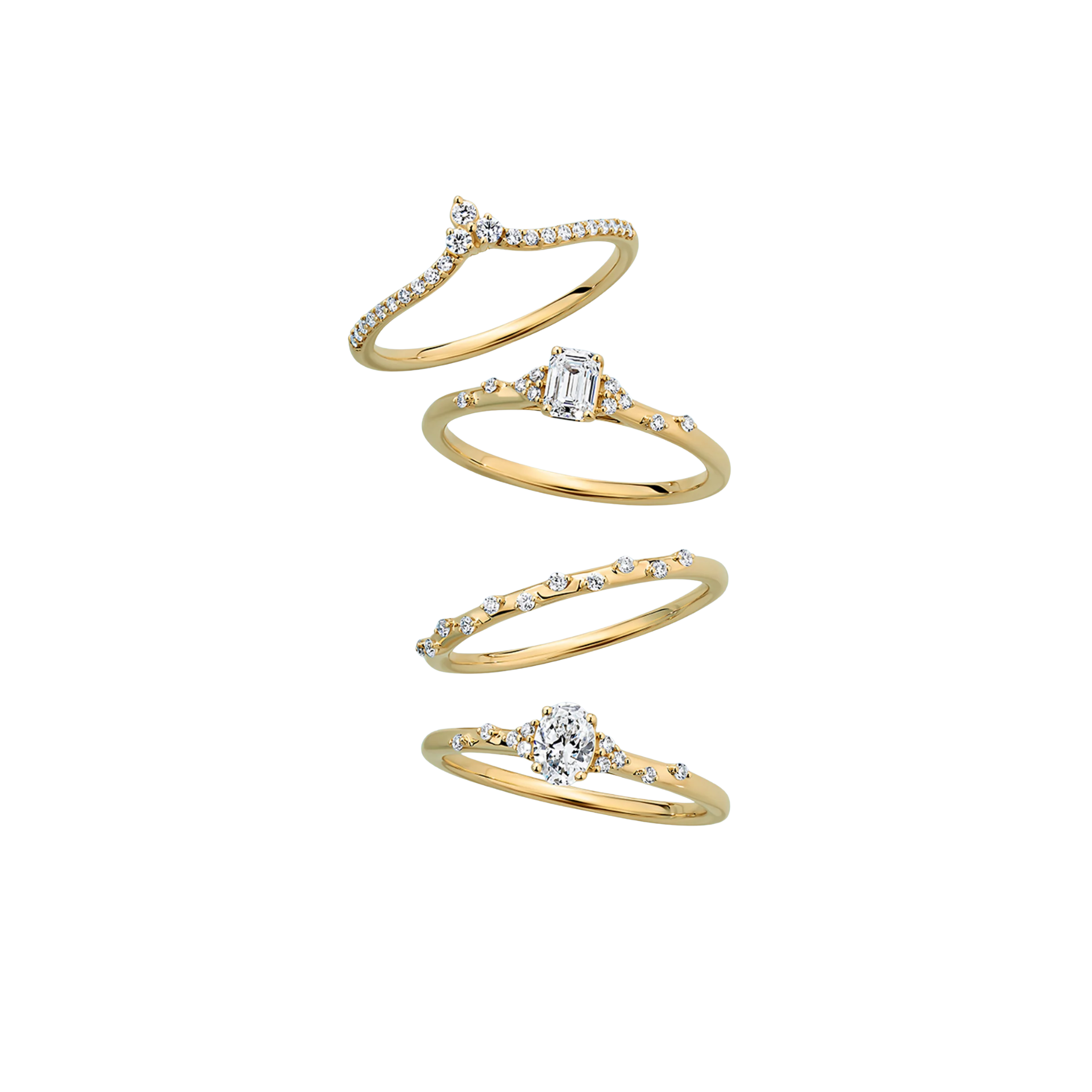 Everlasting Promise 0.33ct TW Lab Grown Diamond Emerald Cut Ring in 9ct Yellow Gold