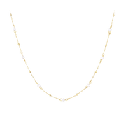 Freshwater Pearl Diamond Cut Cable Necklace in 9ct Yellow Gold