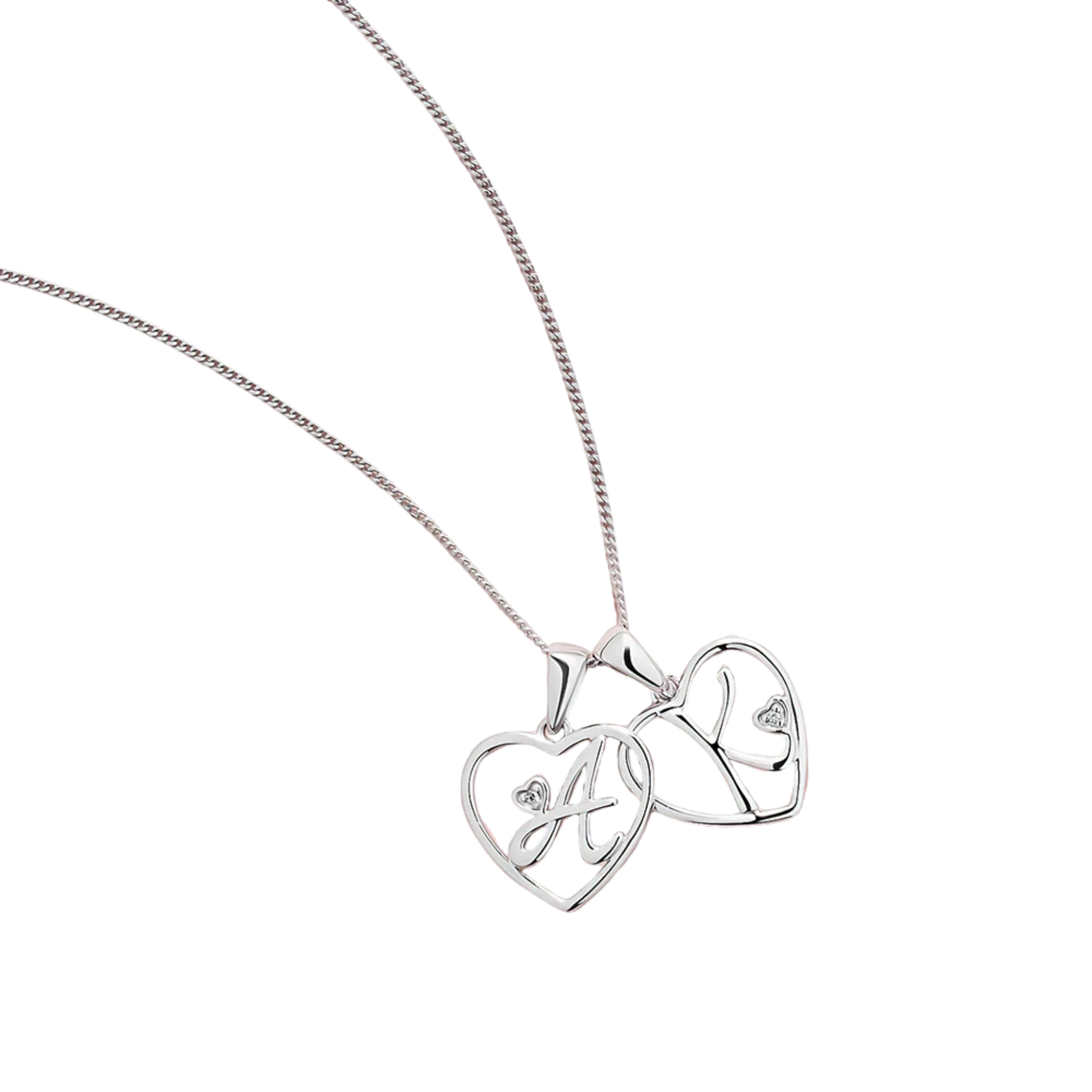 Initial Heart Pendant in Sterling Silver