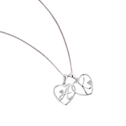 Initial Heart Pendant in Sterling Silver