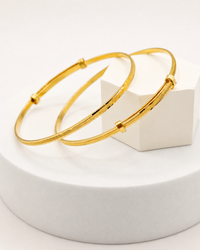 Flat Baby Kada Pair in 22ct gold — view 1