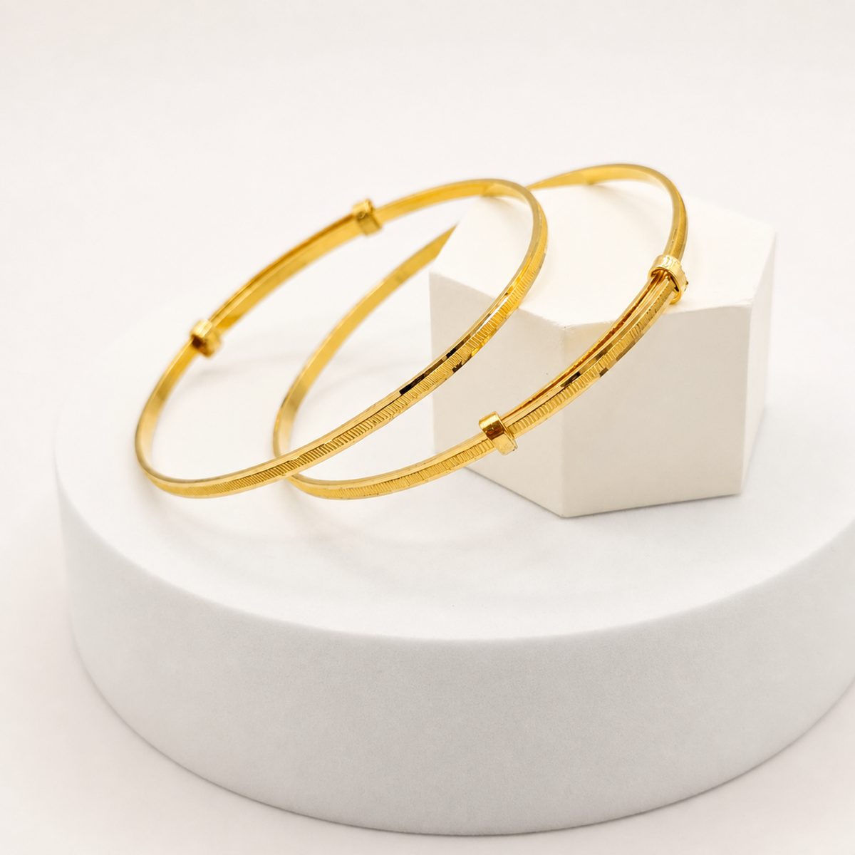 Flat Baby Kada Pair in 22ct gold — view 1