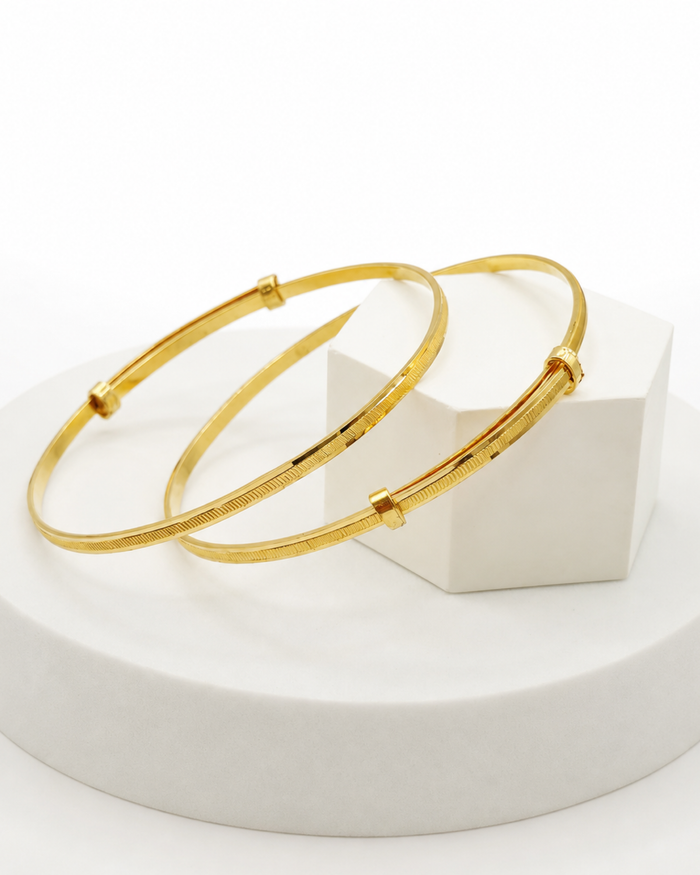 Flat Baby Kada Pair in 22ct gold — view 2