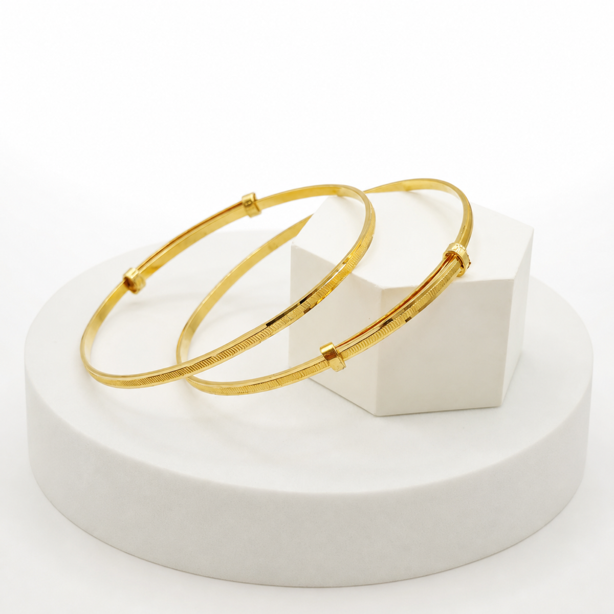 Flat Baby Kada Pair in 22ct gold — view 2