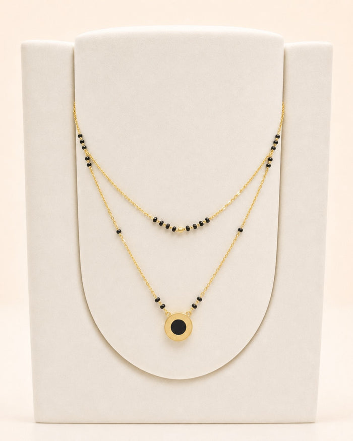 Black Disc Mangalsutra in 22ct gold — view 2