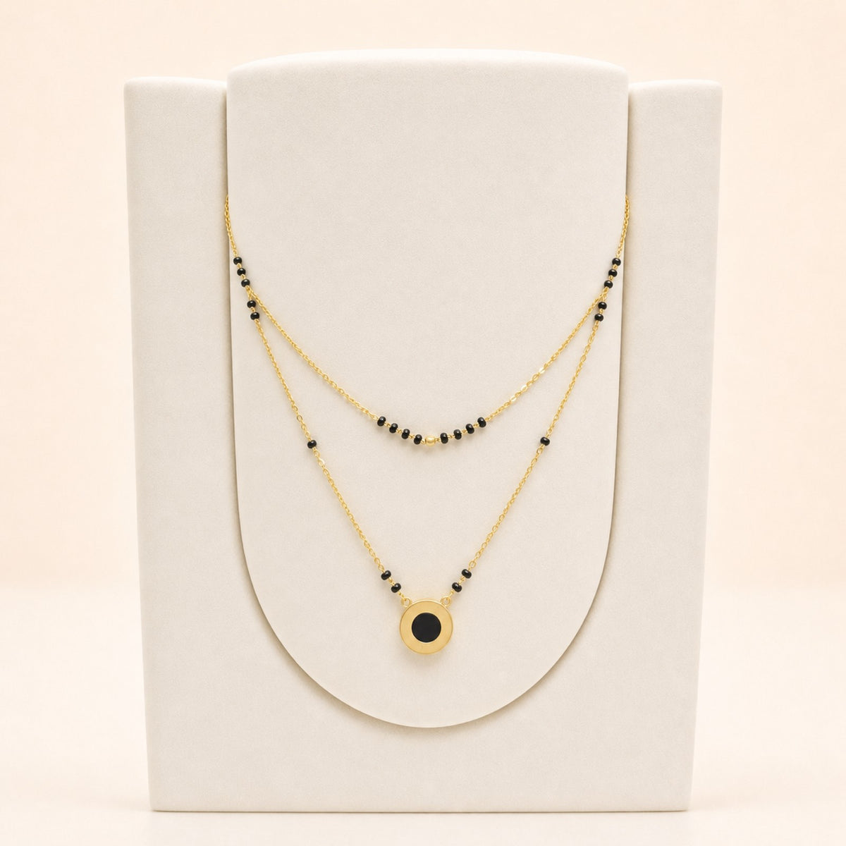 Black Disc Mangalsutra in 22ct gold — view 2