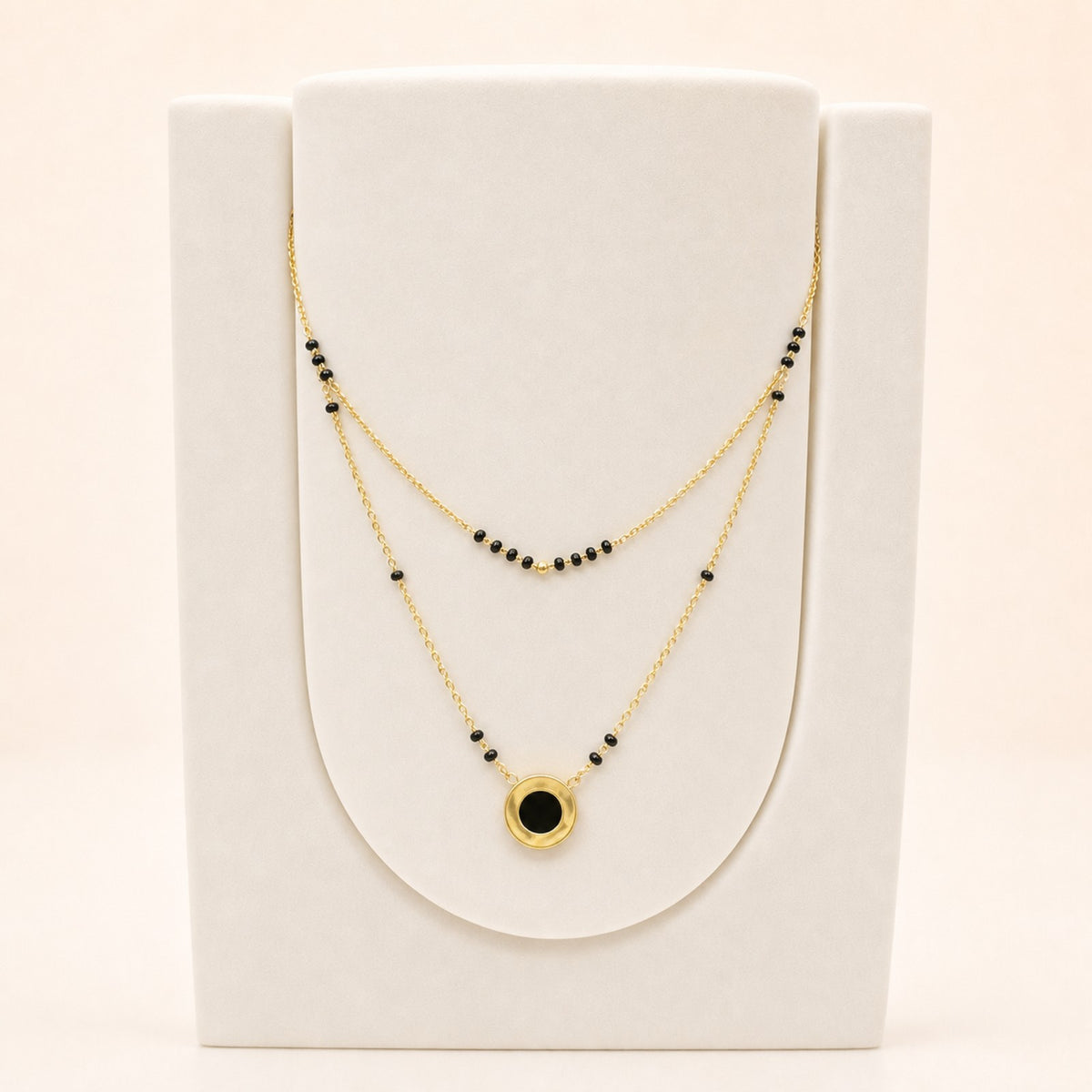 Black Disc Mangalsutra in 22ct gold — view 3