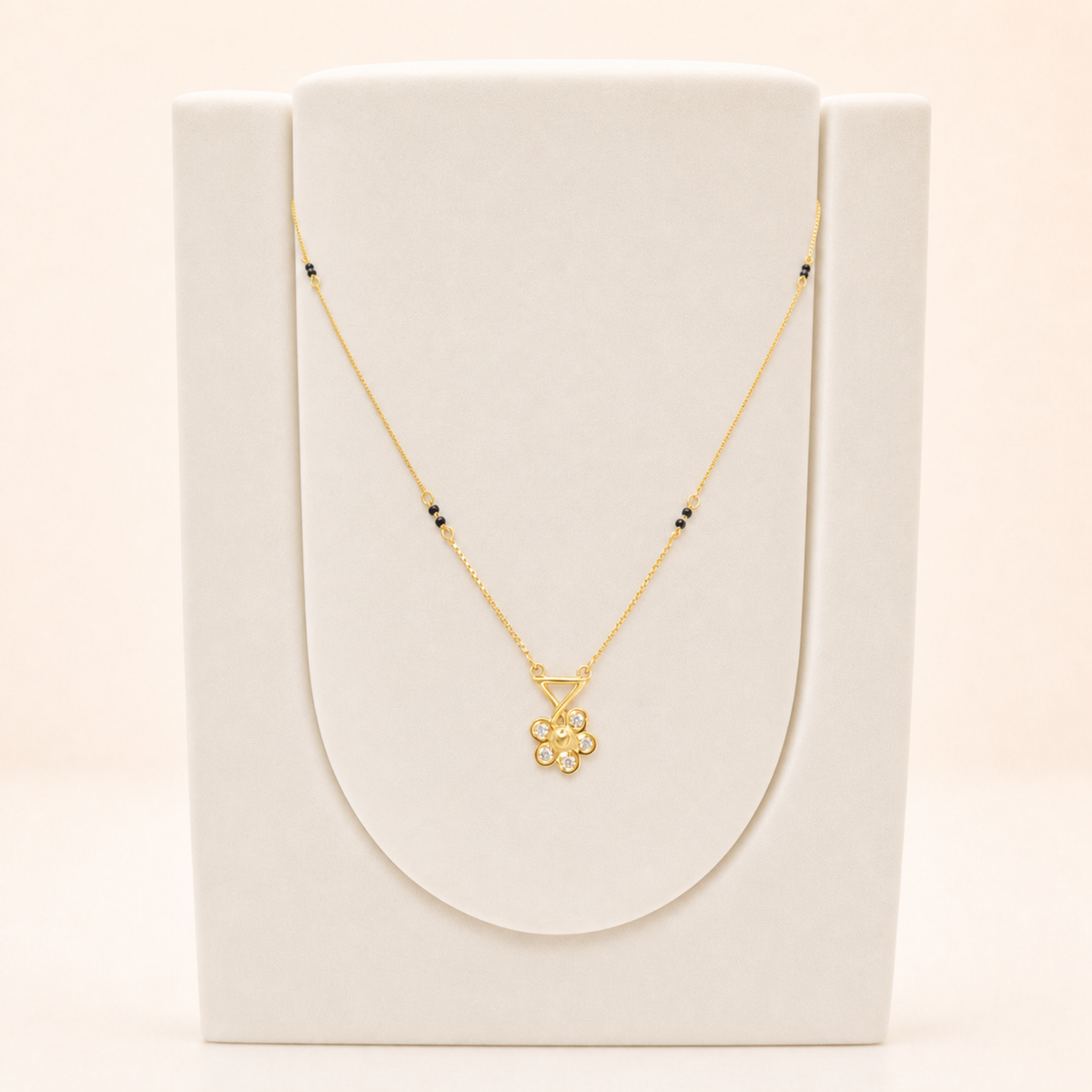 Floral Pendant Mangalsutra in 22ct gold — view 1