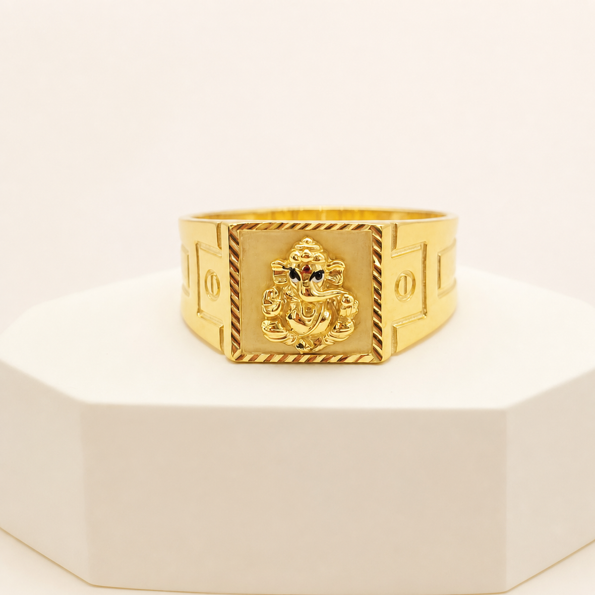 Ganesha Signet Ring in 22ct gold — view 1
