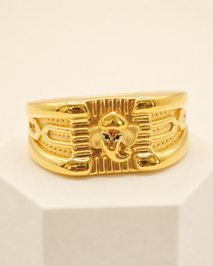 Ganesha Band Ring in 22ct gold — view 1