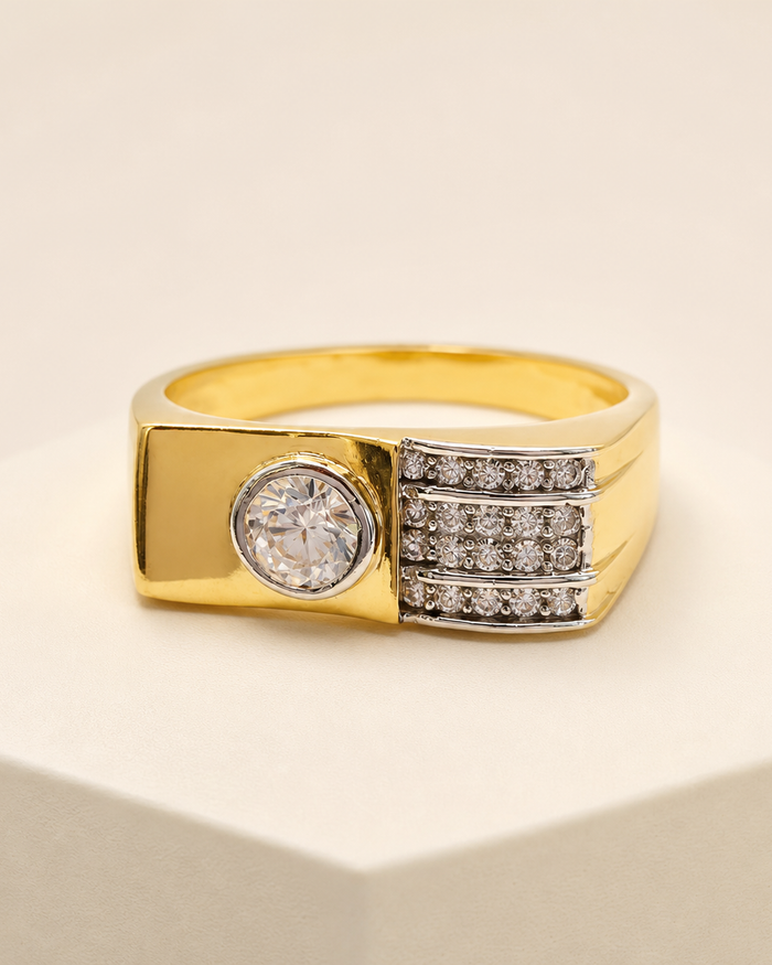 Stone Pave Ring in 22ct gold — view 1