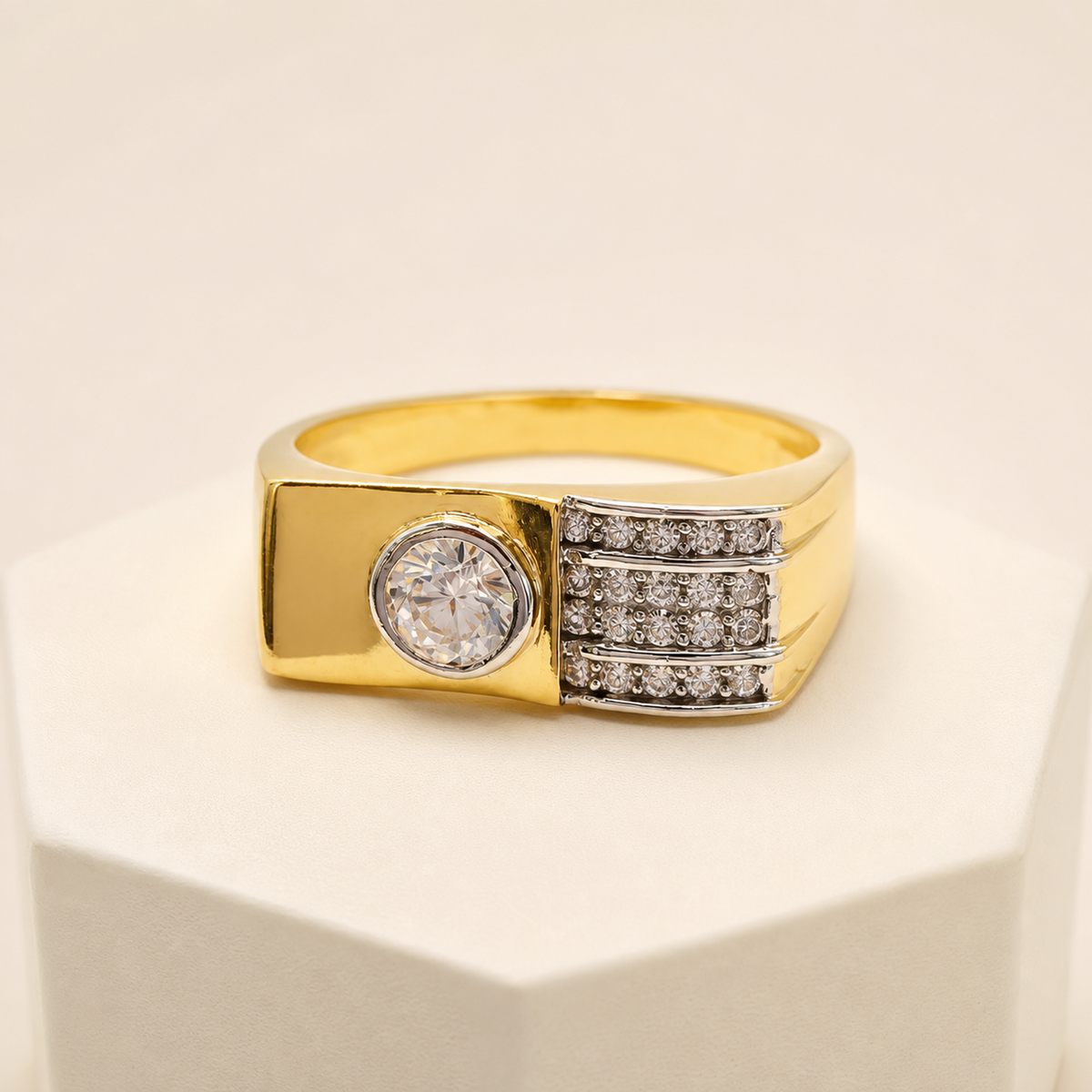 Stone Pave Ring in 22ct gold — view 1
