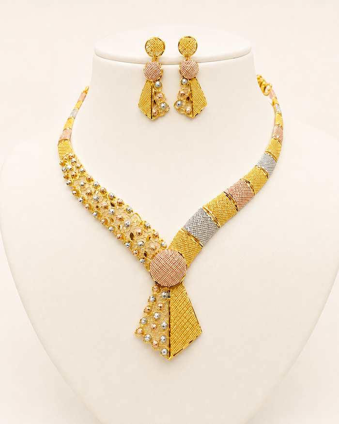 Golden Harmony Necklace Set in 22ct gold — view 1