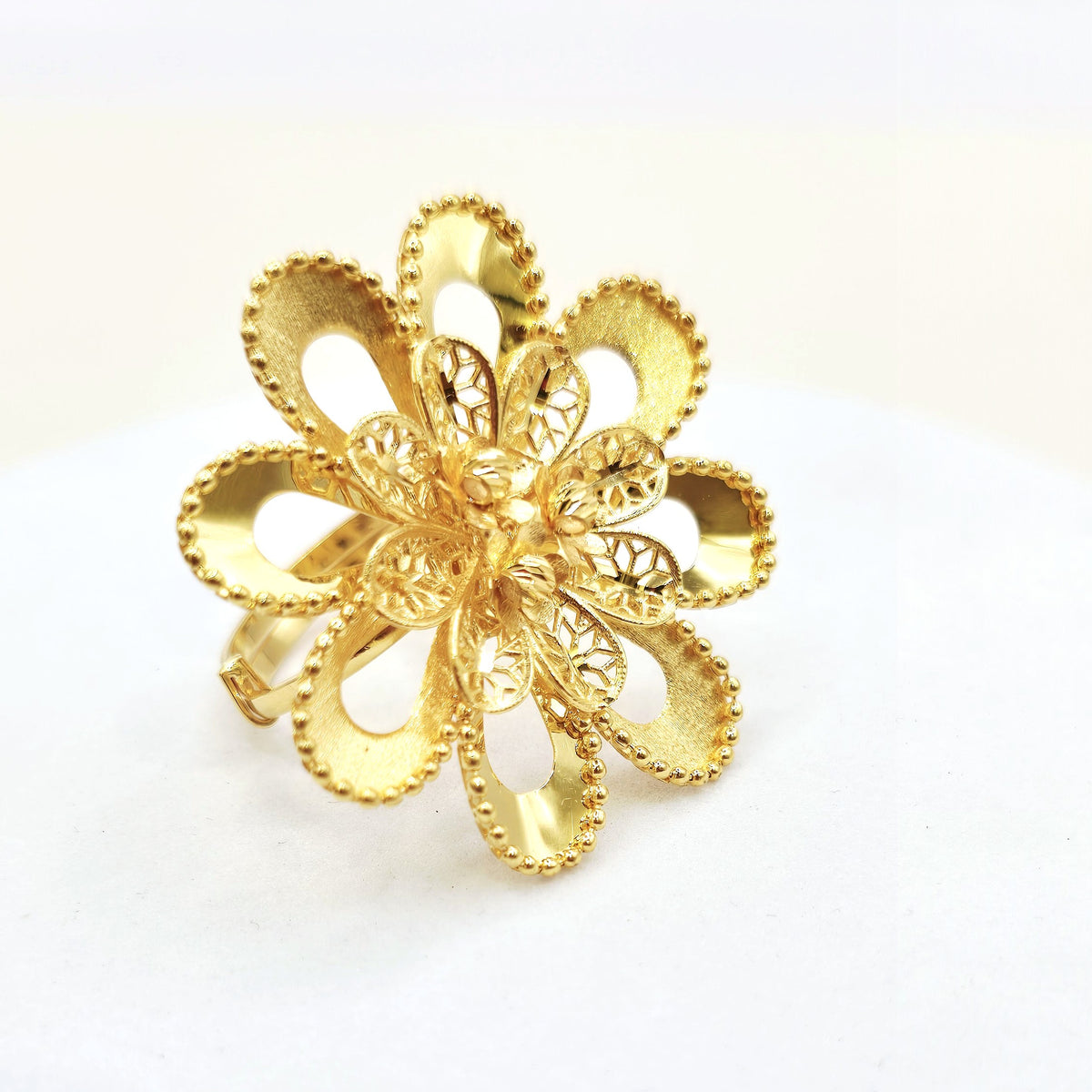 Floral Filigree Gold Ring
