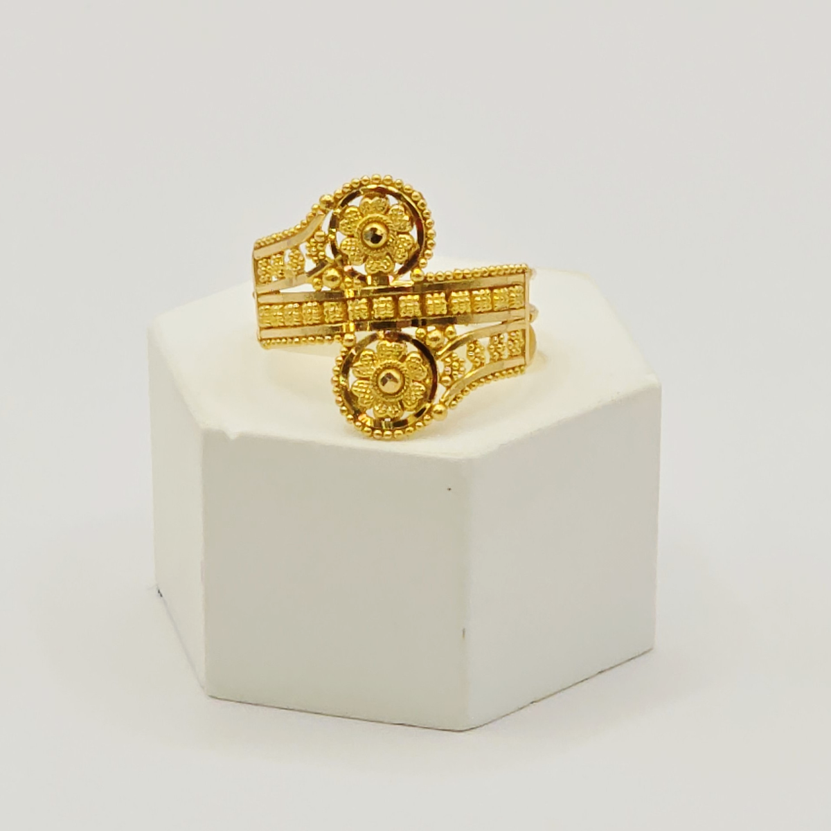 Dual Floral Ring in 22ct gold — view 1